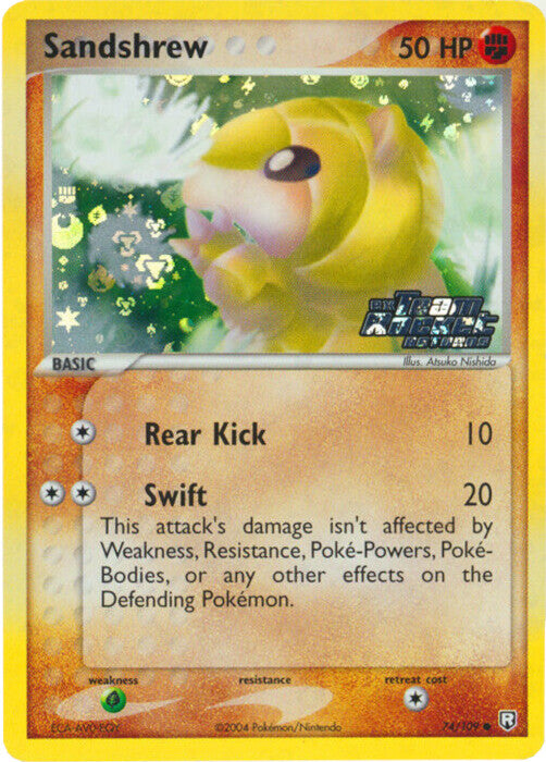 all sandshrew pokemon cards Sandshrew (74/109) (Stamped) [EX: Team Rocket Returns]