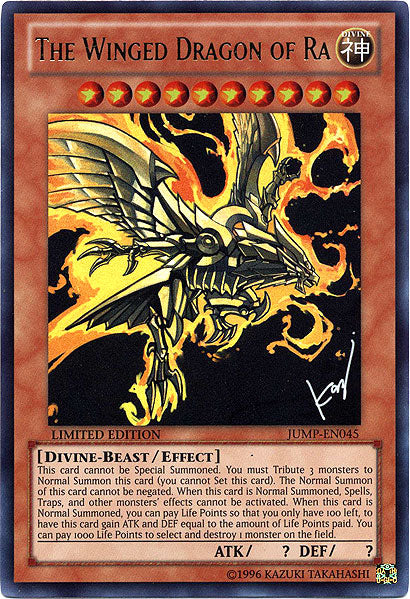 ultra rare dragon yugioh cards The Winged Dragon of Ra [JUMP-EN045] Ultra Rare