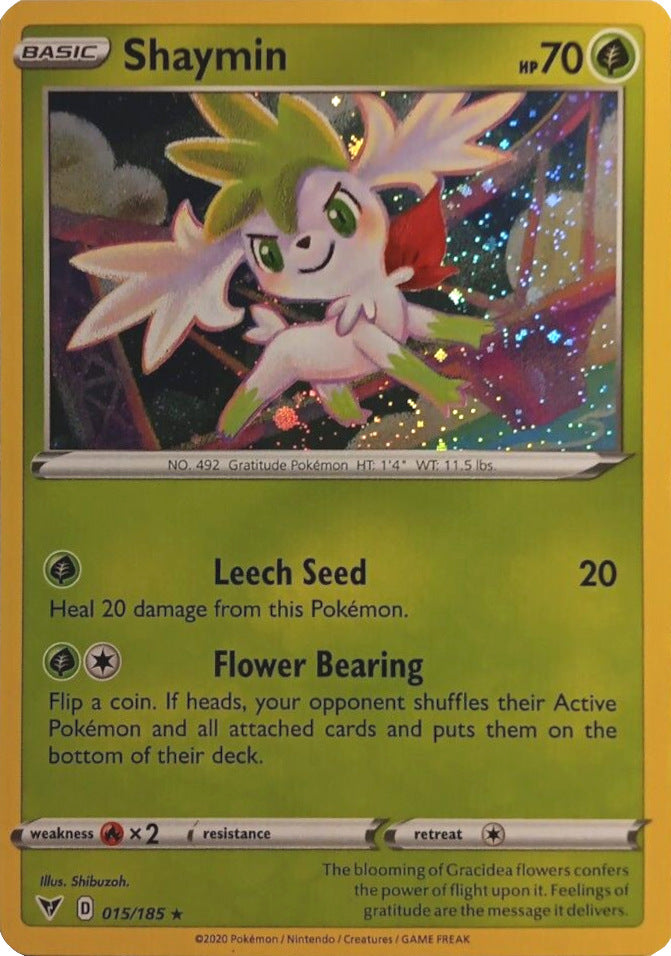 shaymin v pokemon card value Shaymin (015/185) (Cosmos Holo) [Sword & Shield: Vivid Voltage]