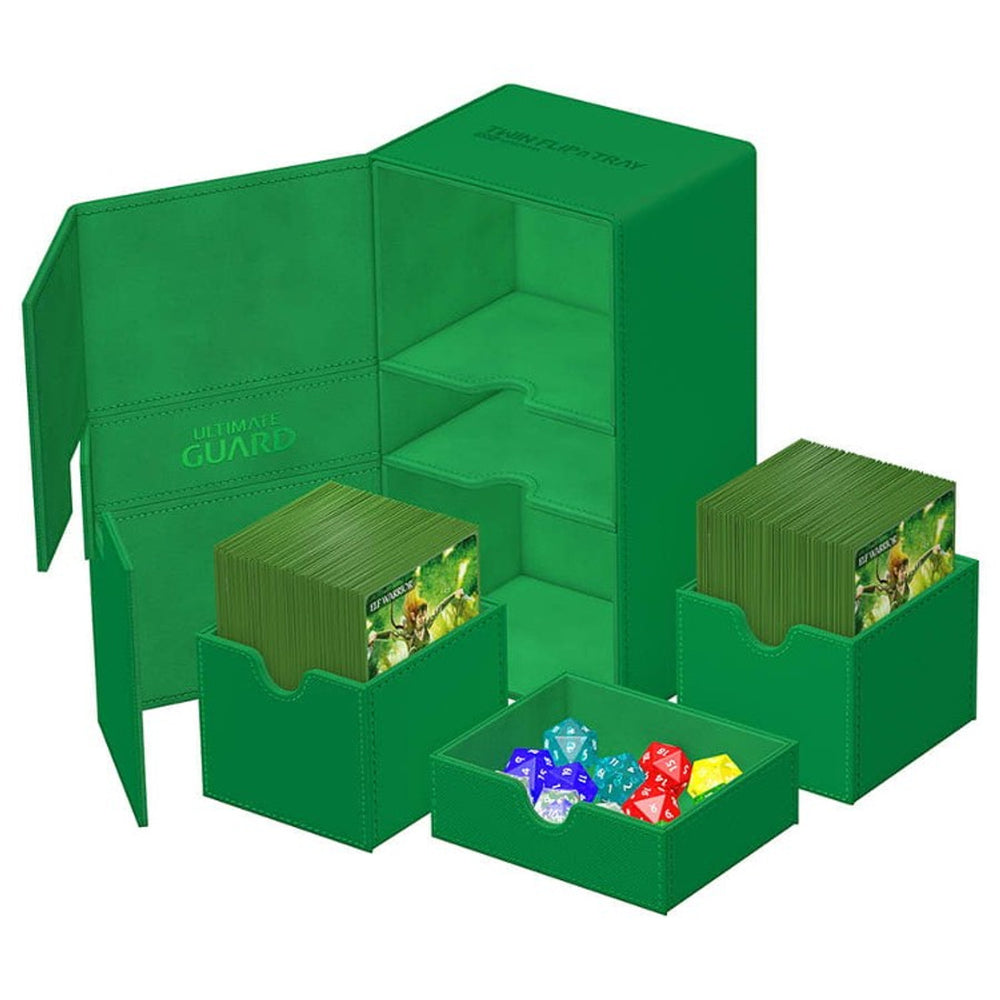 Ultimate Guard: Monocolor Green - Twin Flip'n'Tray XenoSkin Deck Case 200+